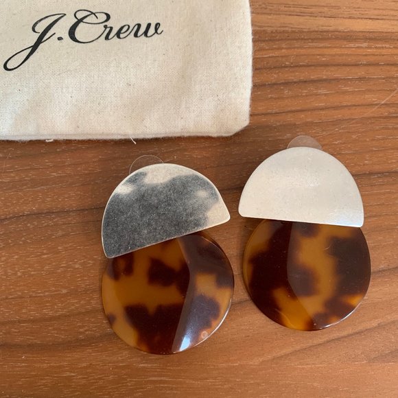 J.Crew Silver and Tortoise Earrings